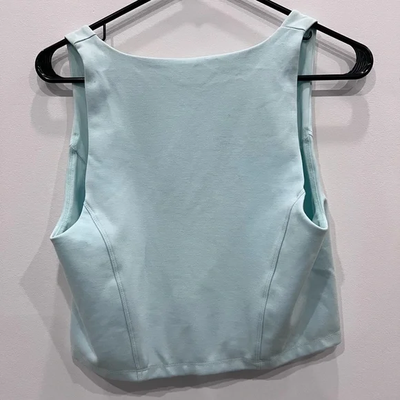 Aritzia Sunday Best Jagger Crop Tank Frosted Aquamarine | Square Neck Fitted Top - Picture 10 of 10